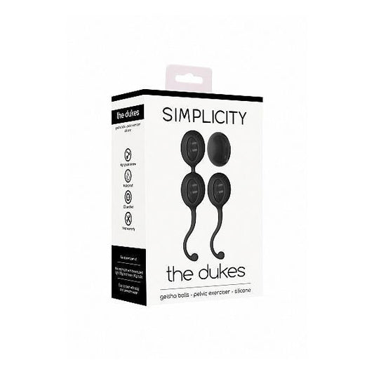 Simplicity The Dukes Geisha Balls Pelvic Exerciser Silicone Black - Temptations