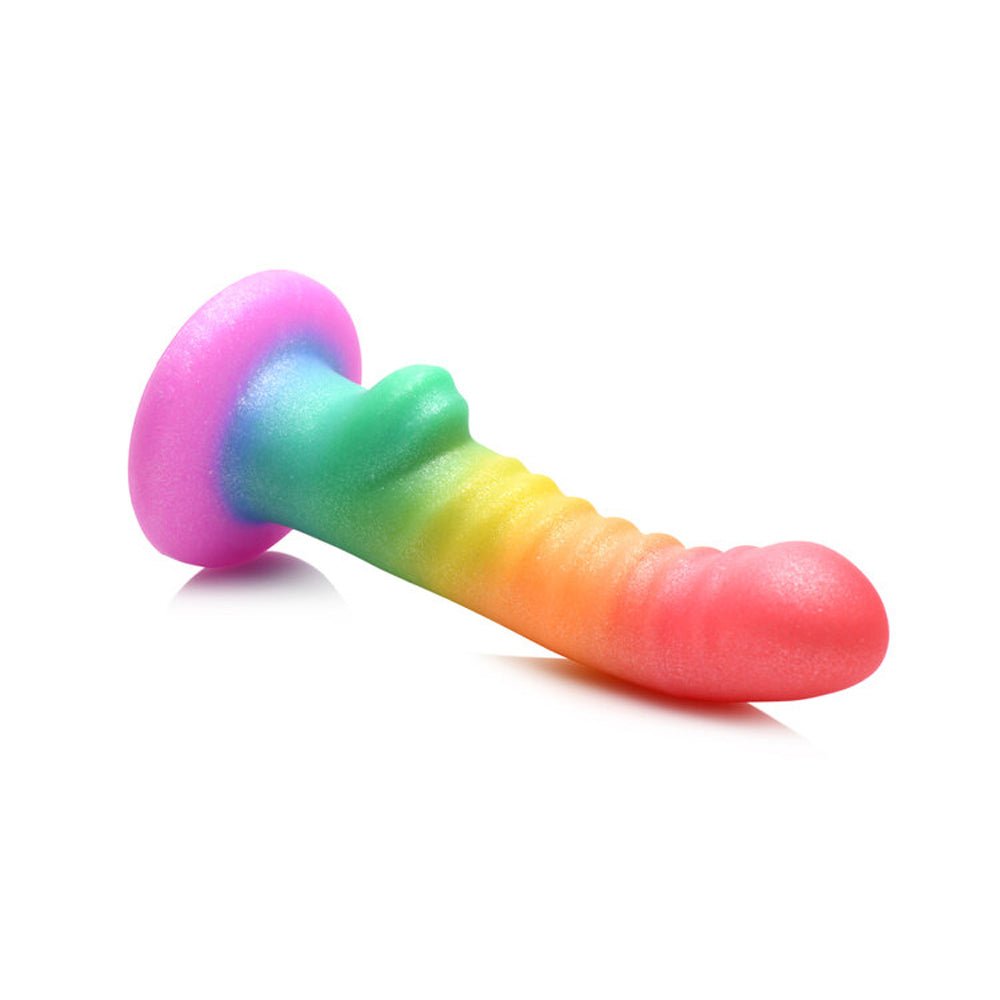 Simply Sweet 6.5" Ribbed Rainbow Dildo