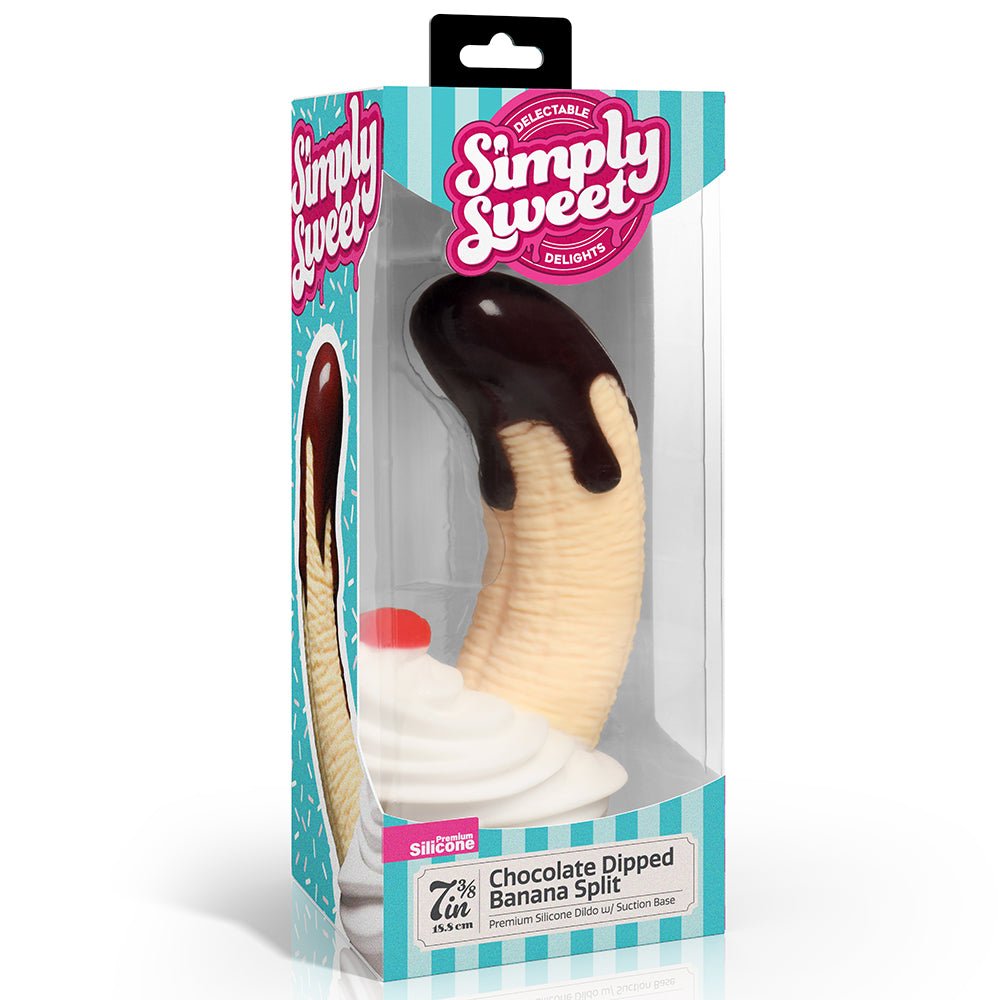 Simply Sweet Chocolate Dipped Banana Split Premium Silicone Dildo