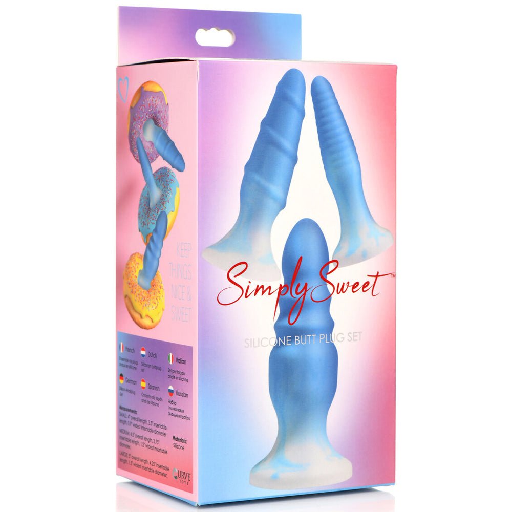 Simply Sweet Silicone Butt Plug Set Pink