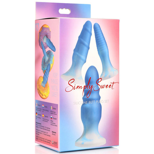 Simply Sweet Silicone Butt Plug Set Pink