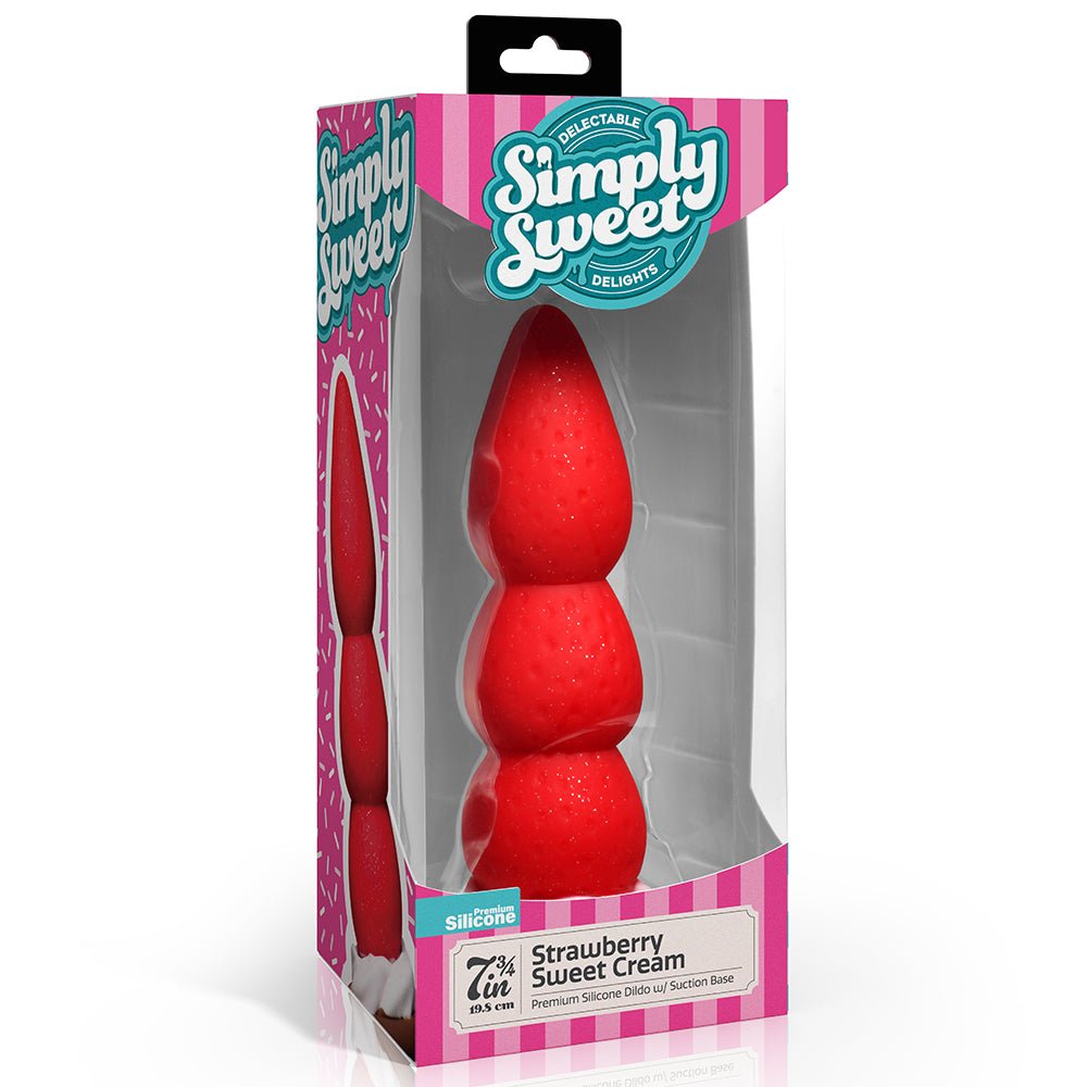 Simply Sweet Strawberry Sweet Cream Premium Silicone Dildo