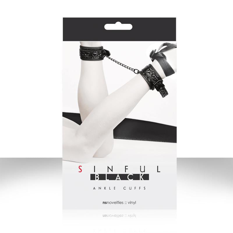 Sinful - Black - Ankle Cuffs - Temptations