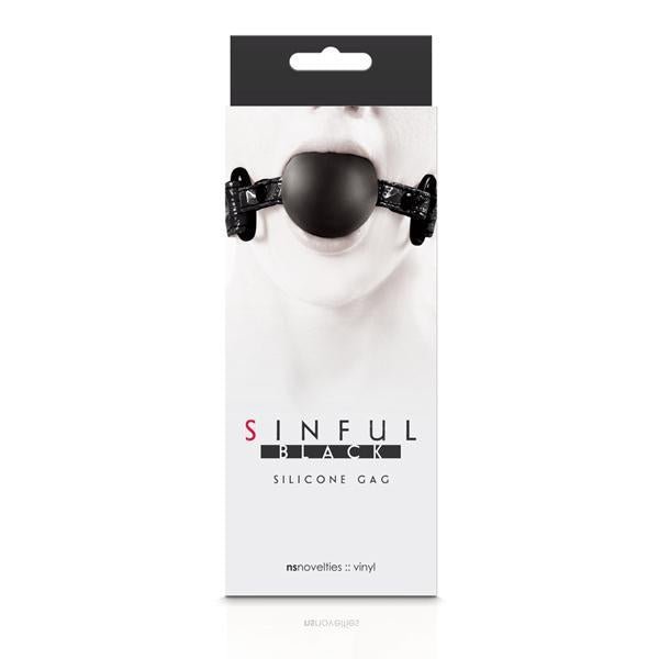 SINFUL SOFT SILICONE GAG BLACK - Temptations