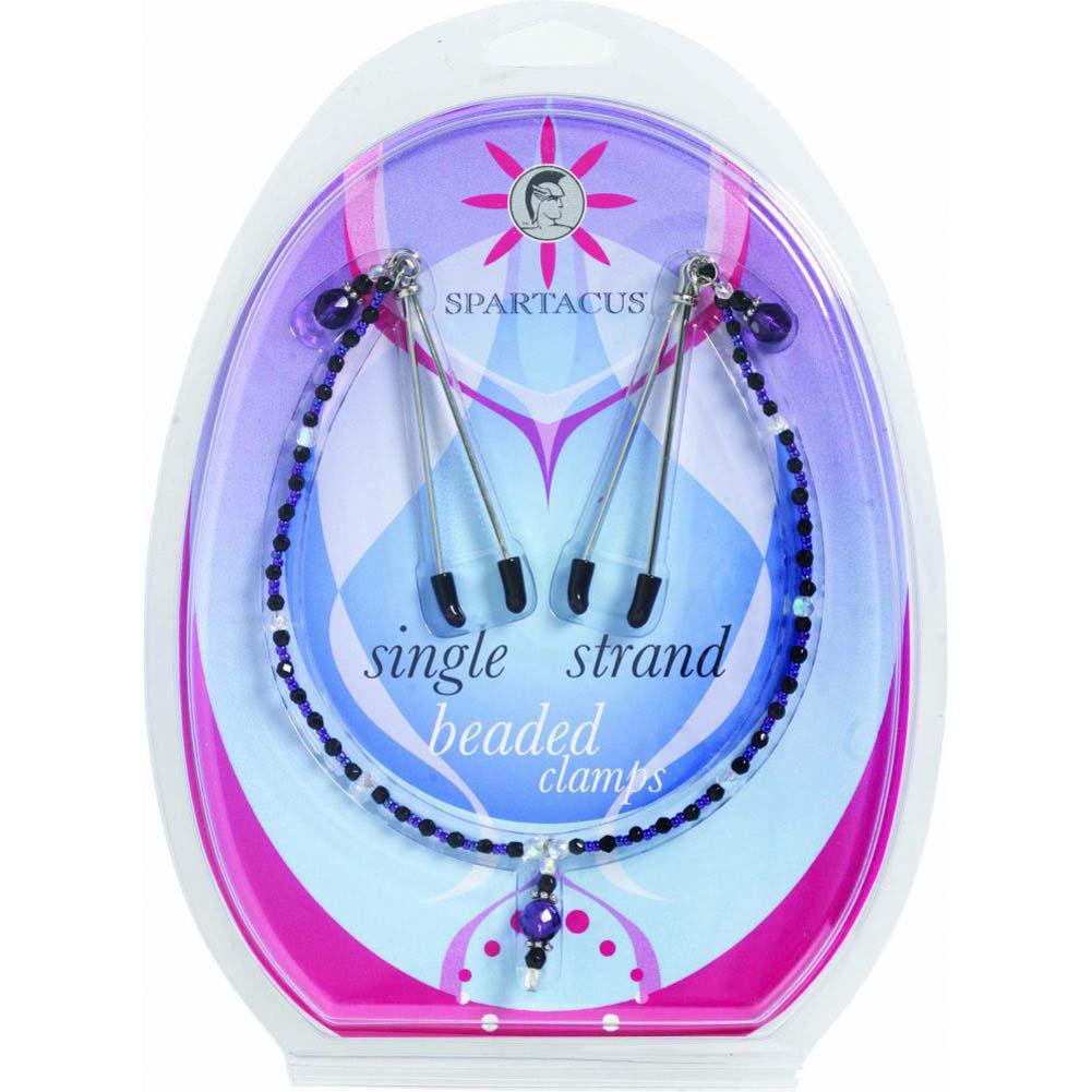 SINGLE STRAND BEADED NIPPLE CLAMPS - PURPLE - Temptations