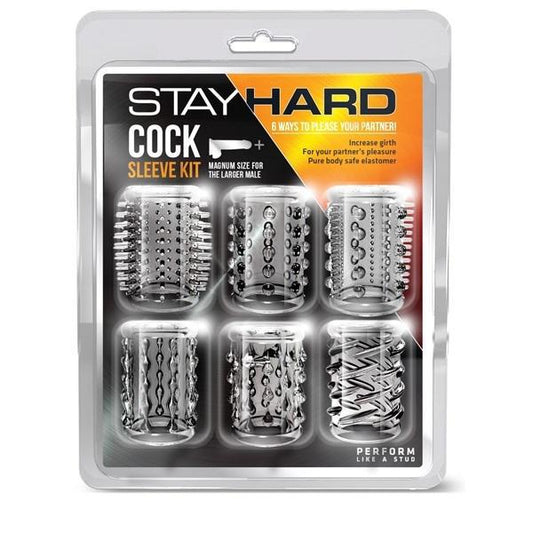 STAY HARD - COCK SLEEVE KIT - CLEAR - Temptations