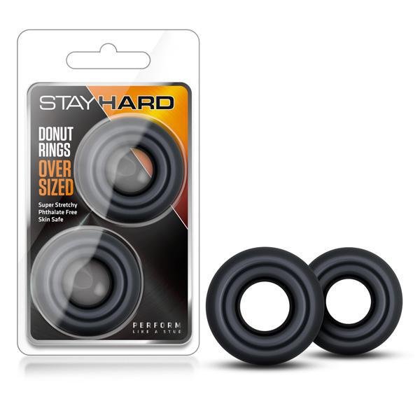 Stay Hard Donut Rings Oversized Black - Temptations
