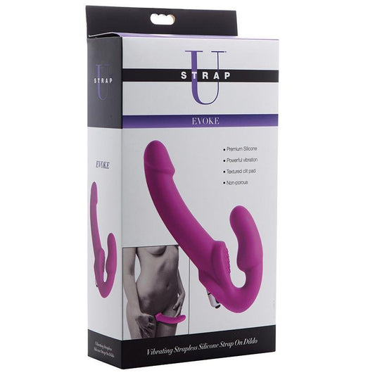 Strap U Evoke Vibrating Strapless Silicone Strap On Dildo - Temptations