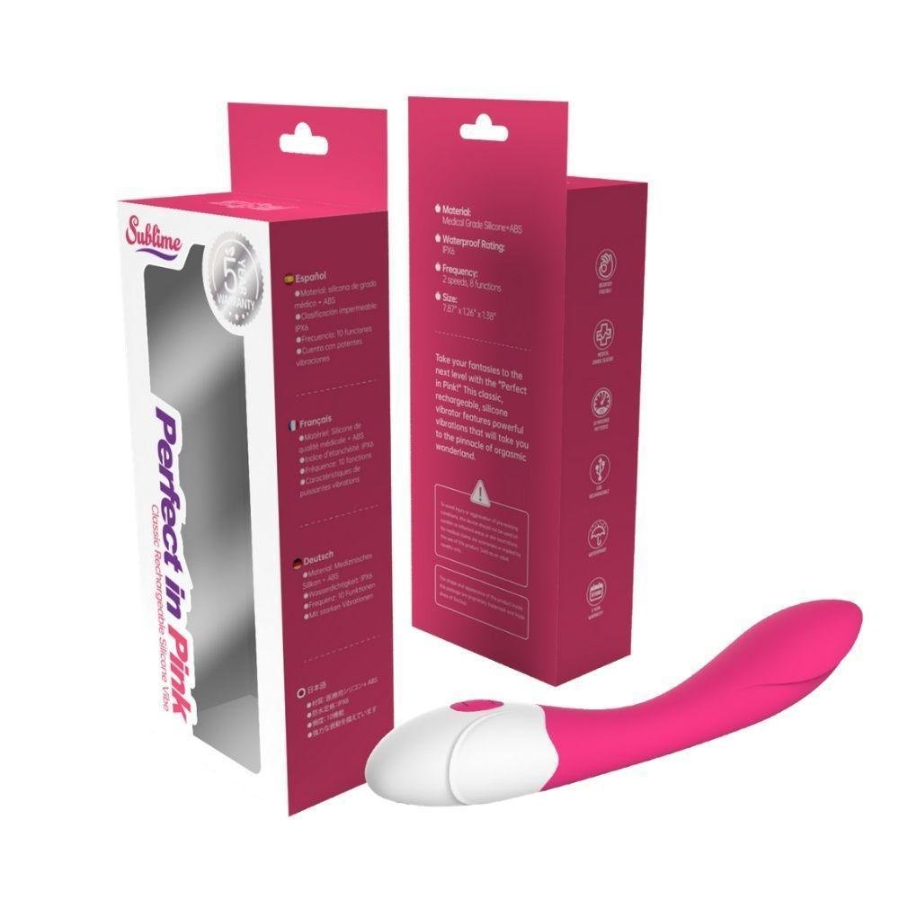 Sublime Perfect In Pink Classic Rechargeable Silicone Vibe Pink - Temptations