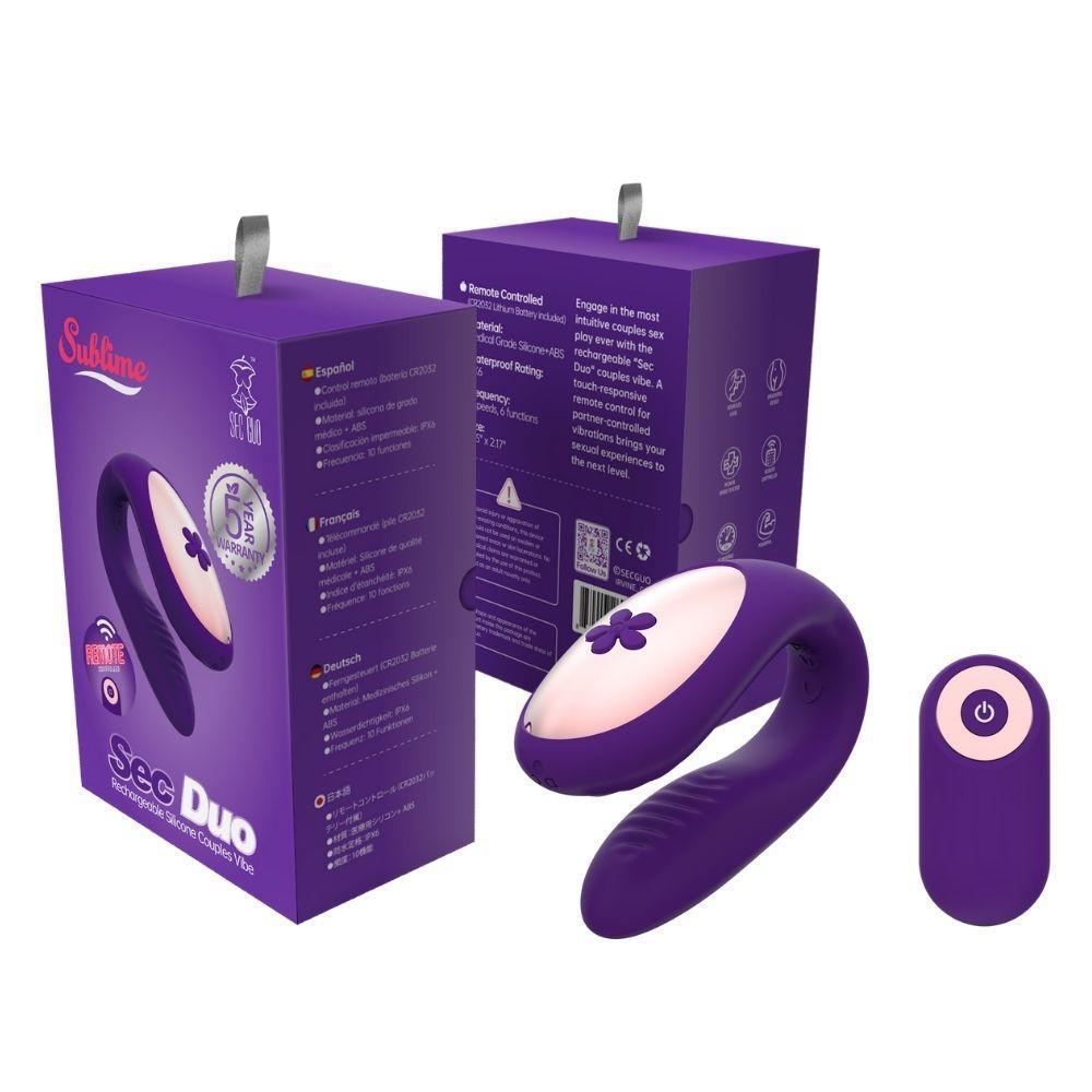 Sublime Sec Duo Rechargeable Silicone Couples Vibe - Temptations