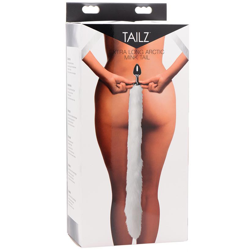 Tailz Extra Long Arctic Mink Tail Anal Plug - White - Temptations