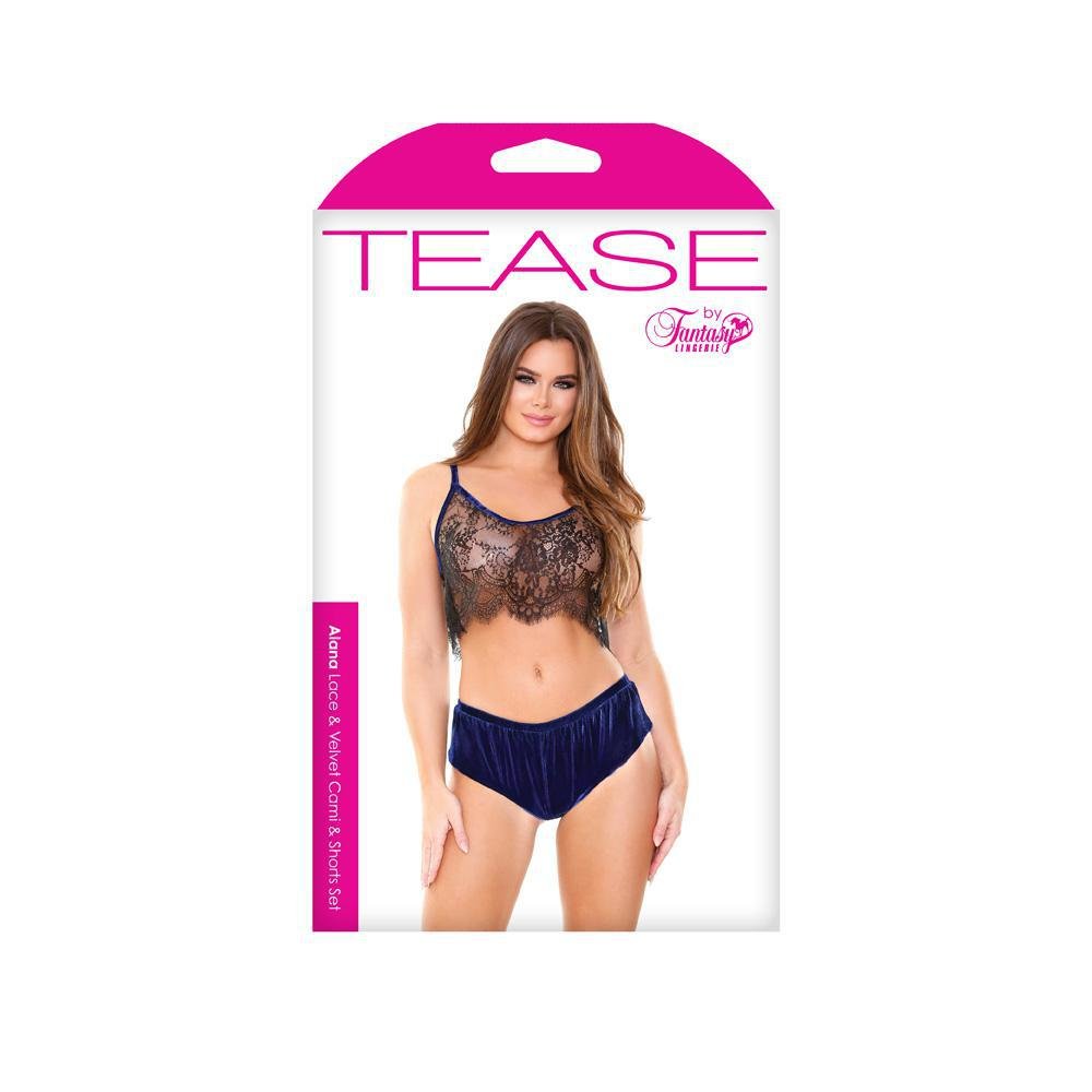 Tease Alana Lace & Velvet Cami & Shorts Set - L/XL Boxed - Temptations
