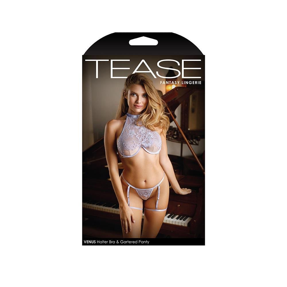 Tease Venus Halter Bra And Gartered Panty - Temptations