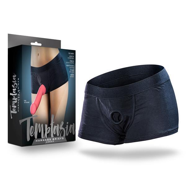 Temptasia Harness Briefs Large Black - Temptations