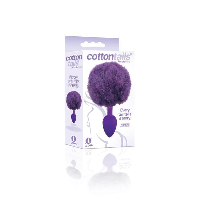 The 9's Cottontails Silicone Bunny Tail Butt Plug Purple - Temptations