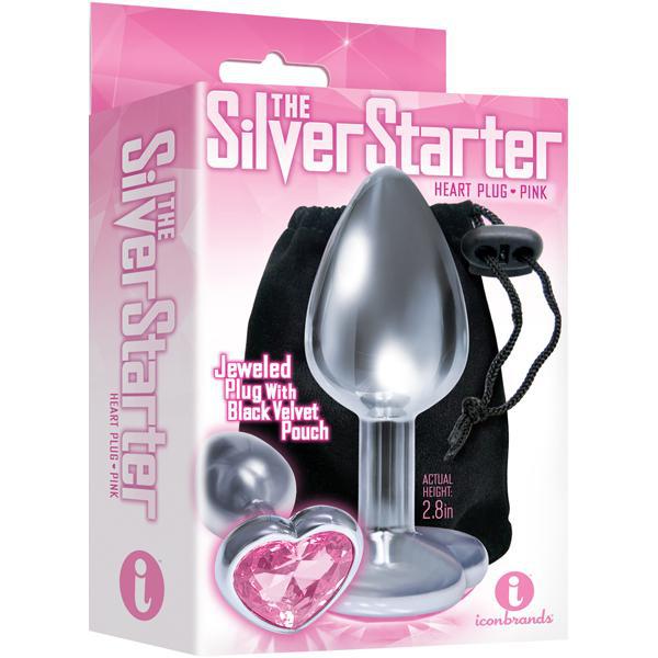 The 9's The Silver Starter Bejeweled Heart Stainless Steel Plug Pink - Temptations