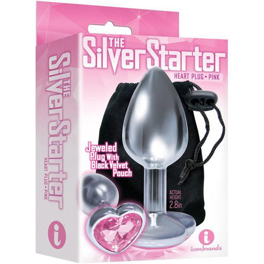 The 9's The Silver Starter Bejeweled Heart Stainless Steel Plug Pink - Temptations