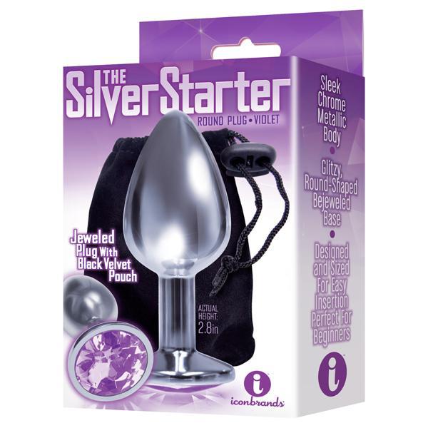 The 9's The Silver Starter Bejeweled Stainless Steel Plug Violet - Temptations