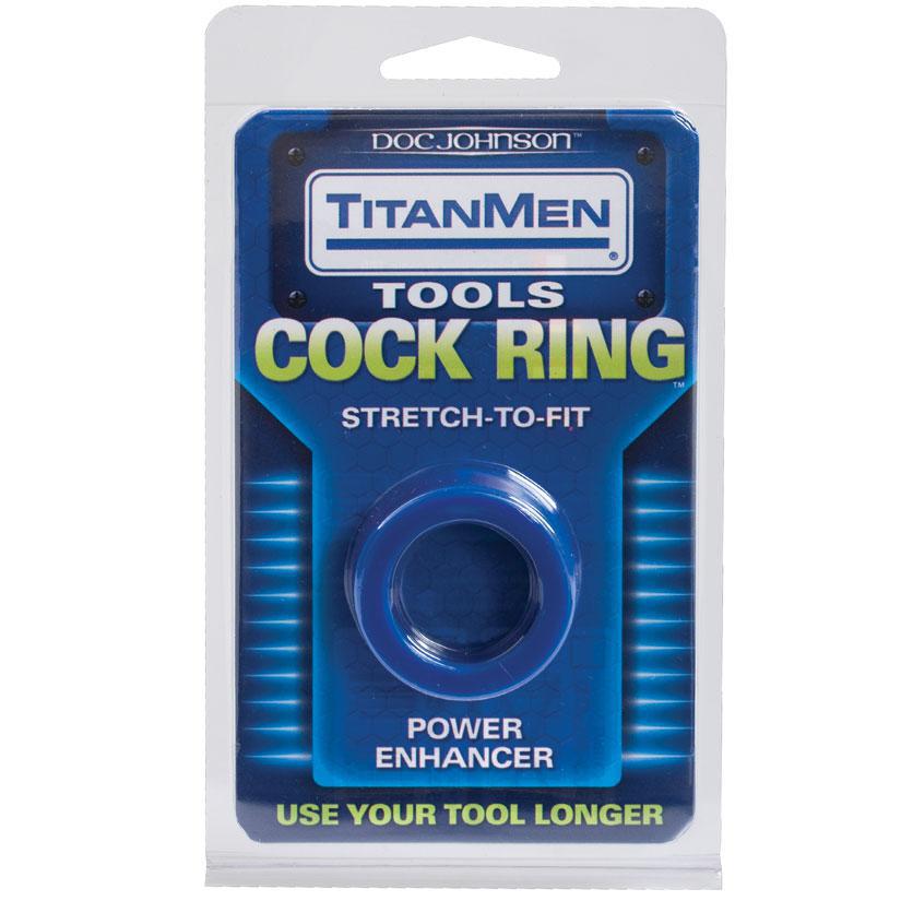 TitanMen Cock Ring Stretch To Fit - Blue - Temptations