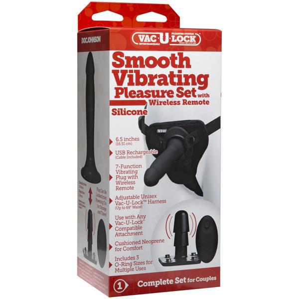 Vac - U - Lock Smooth Pleasure Set Vibrating Black - Temptations