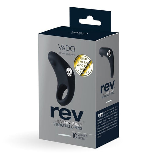 Vedo Rev Rechargeable Vibrating C - Ring Black - Temptations