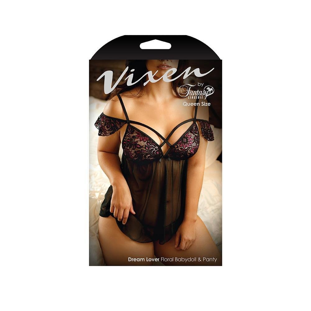 Vixen Dream Lover Floral Babydoll & Panty - Temptations