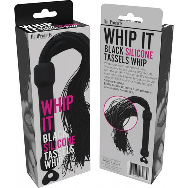 Whip It Black Pleasure Whip With Tassels - Temptations