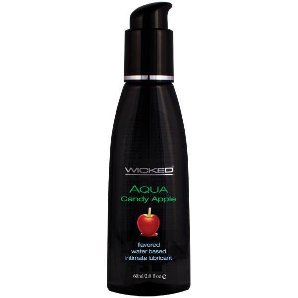 Wicked Sensual Care Aqua Waterbased Lubricant - 2 oz Candy Apple - Temptations