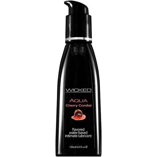 Wicked Sensual Care Aqua Waterbased Lubricant - 4 oz Cherry Cordial - Temptations