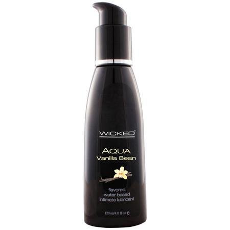 Wicked Sensual Care Aqua Waterbased Lubricant - 4 oz Vanilla Bean - Temptations