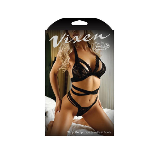 Wrap Me Up Lace Bralette & Panty L/Xl - Temptations