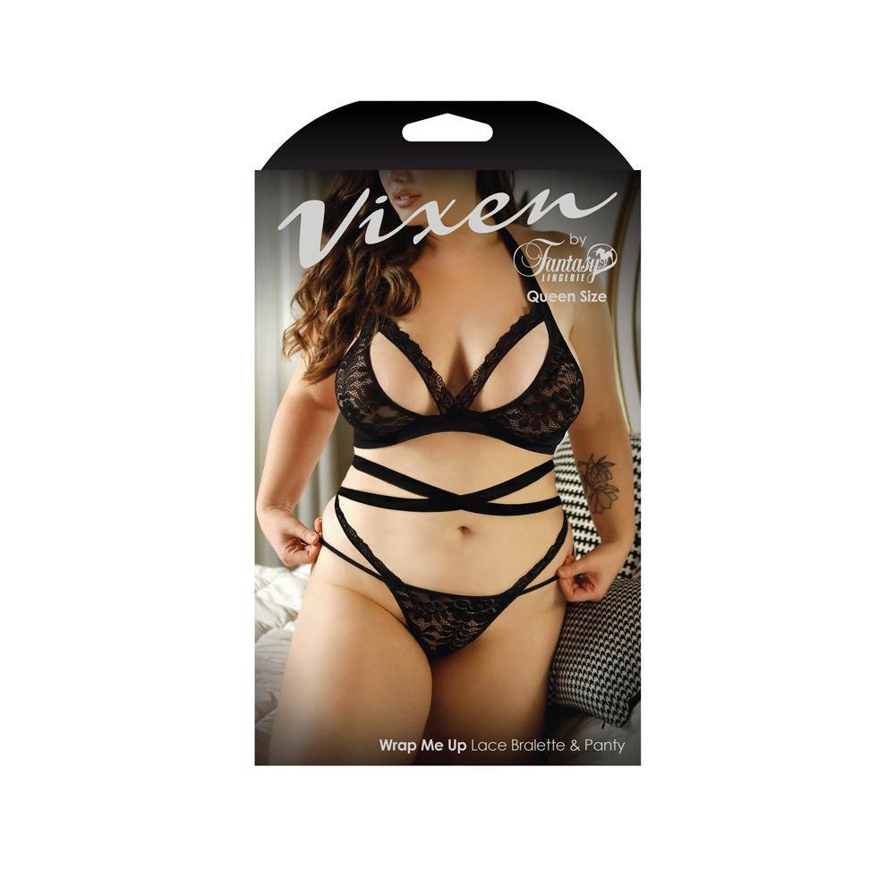Wrap Me Up Lace Bralette & Panty Queen Size - Temptations
