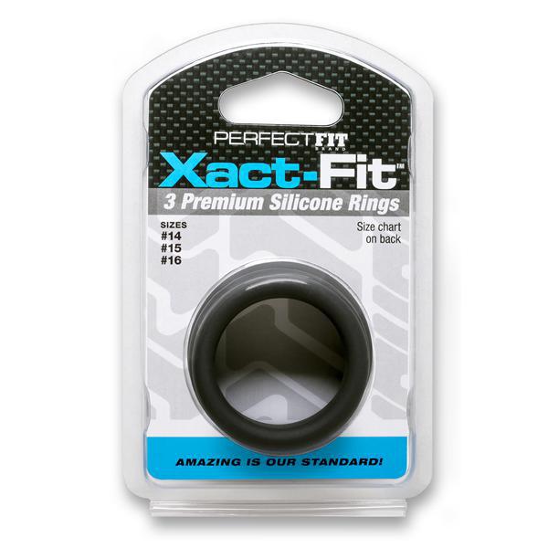 XACT - FIT SILICONE RINGS #14, #15, #16 BLACK - Temptations