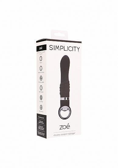 ZOÃ? chrome vibrator massager - Black - Temptations